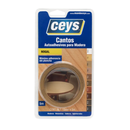 CINTA CANTO AUTOADHESVA NOGAL 19mm X 5m CEYS