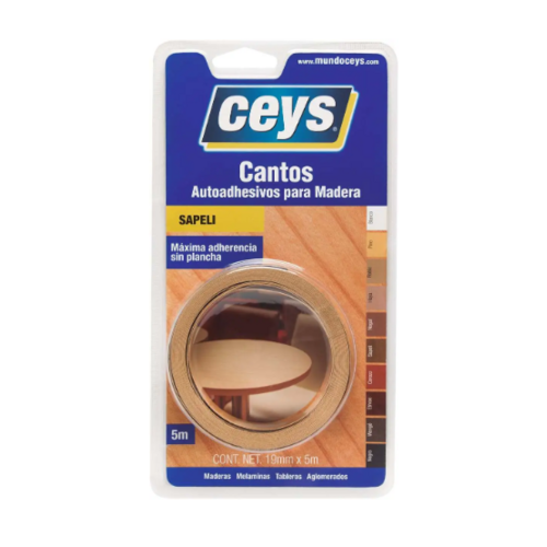 CINTA CANTO AUTOADHESVA SAPELI 19mm X 5m CEYS
