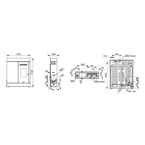 CIRA ESTUFA PELLET EXTRAPLANA NEGRA 8KW BRONPI