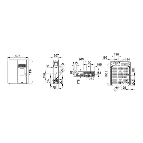CLEO ESTUFA PELLET EXTRAPLANA FRONTAL CRISTAL BLANCO 10KW BRONPI