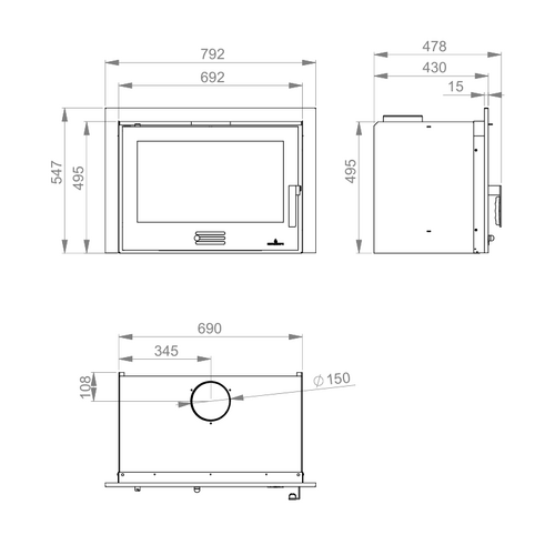COLISEO INSERTABLE MEDIDA REDUCIDA 12KW BRONPI
