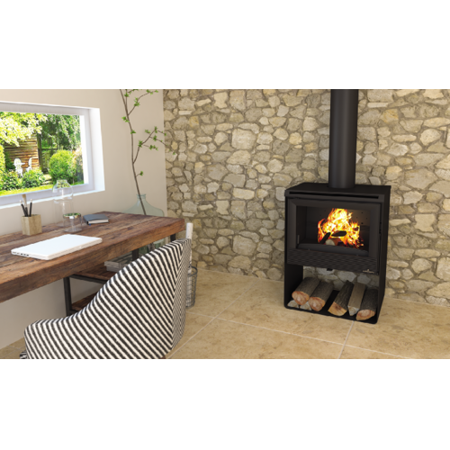 CROACIA-T ESTUFA LEÑA CON TURBINA Y LEÑERO 9,5KW BRONPI