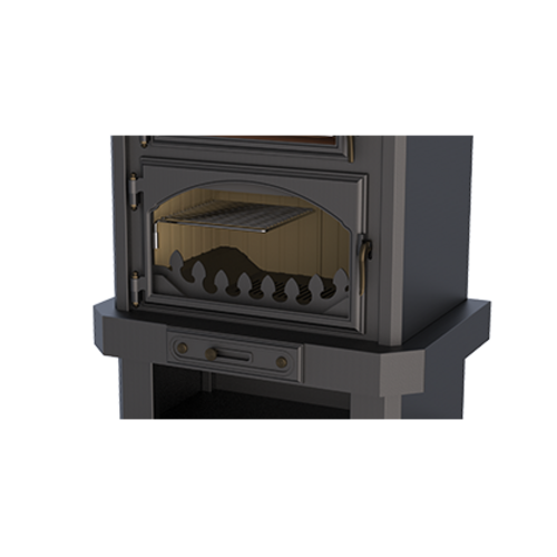 EBRO CHIMENEA FRONTAL CON HORNO Y LEÑERO 18KW BRONPI