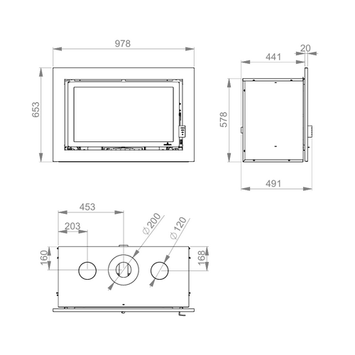 FLORIDA PANORAMICO VISION INSERTABLE LEÑA 15KW BRONPI