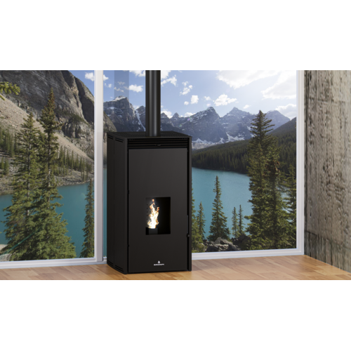FREE-11 ESTUFA PELLET SIN ELECTRICIDAD NEGRA 10KW BRONPI