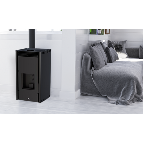 FREE-6 ESTUFA PELLET SIN ELECTRICIDAD NEGRA 6KW BRONPI