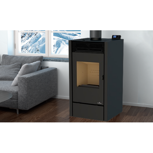 HYBRID ESTUFA COMBINADA NEGRA LEÑA 10KW/PELLETS 11,2KW BRONPI
