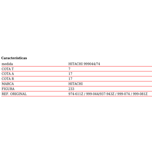 JUEGO ESCOBILLAS PVC HITACHI 999044/74 ASEIN