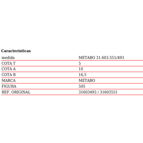 JUEGO ESCOBILLAS PVC METABO 31.603.551/493 ASEIN