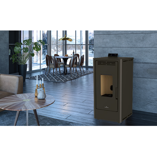 KIRA ESTUFA PELLET NEGRA 8KW BRONPI