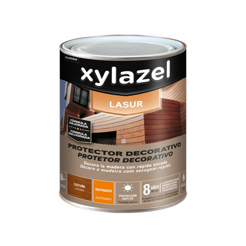 LASUR AGUA CASTAÑO SATINADO 750ML XYLAZEL