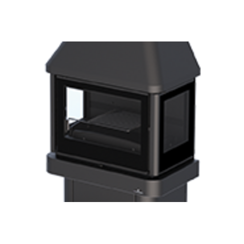 LISBOA 3 CRISTALES VISION CHIMENEA CON LEÑERO Y TURBINA 13KW BRONPI