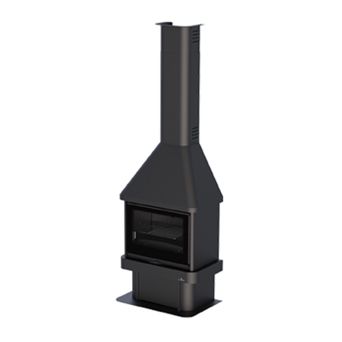 LISBOA VISION CHIMENEA CON LEÑERO Y TURBINA 15KW BRONPI