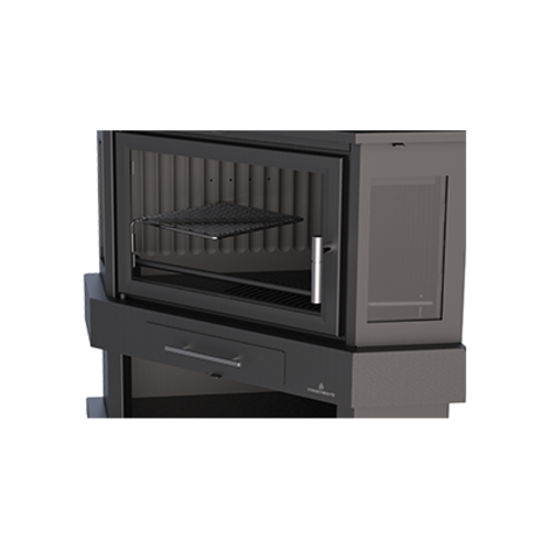 LORCA R CHIMENEA RINCON 3 CRISTALES CON LEÑERO 18KW BRONPI