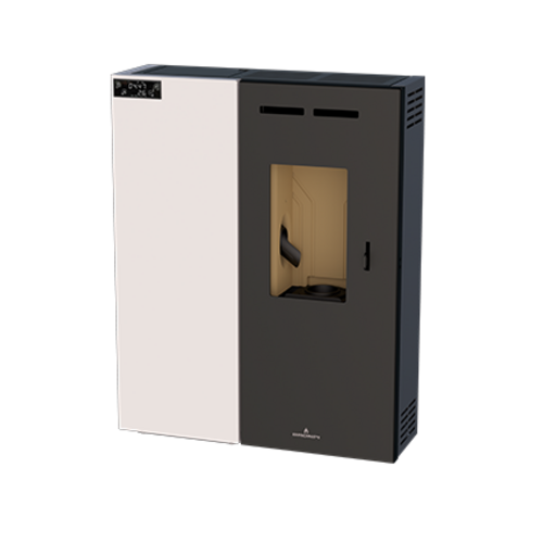 MINERVA-SLIM ESTUFA PELLET MEDIDA REDUCIDA MARFIL 6,2KW BRONPI