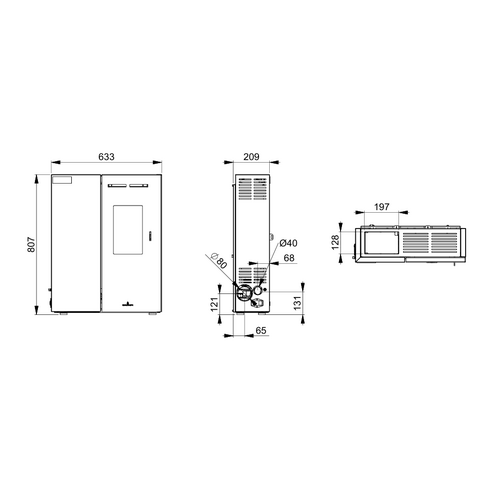 MINERVA-SLIM ESTUFA PELLET MEDIDA REDUCIDA MARFIL 6,2KW BRONPI