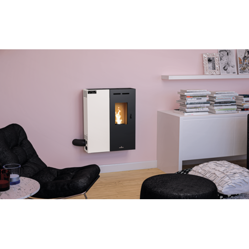 MINERVA-SLIM ESTUFA PELLET MEDIDA REDUCIDA MARFIL 6,2KW BRONPI