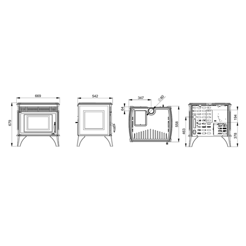 NICOL ESTUFA DE FUNDICION PELLET NEGRA 6KW BRONPI