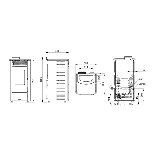 RITA ESTUFA DE PELLETS MARFIL 8 KW BRONPI