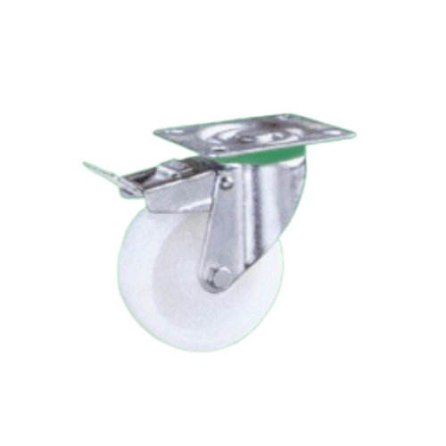 RUEDA GIRATORIA CON FRENO 82/23M40 NYLON 80mm 120KG RGHCOFER