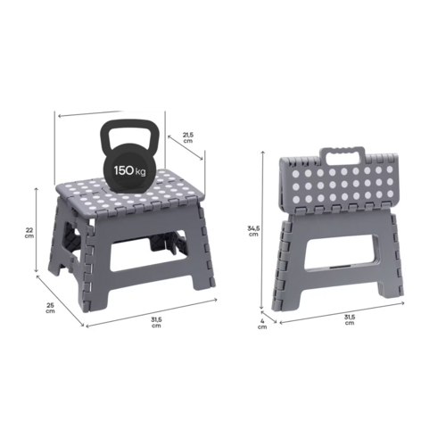 TABURETE PLEGABLE GRIS TB-022-G 25X22X20 ARREGUI