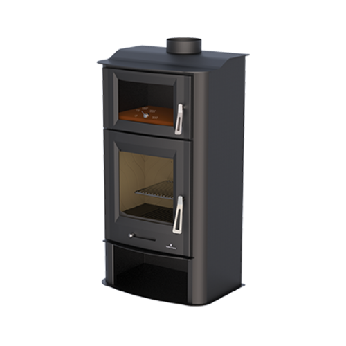 TUDELA ESTUFA LEÑA CON HORNO Y LEÑERO 12KW BRONPI