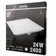 DOWNLIGHT LED EMPOTRAR CUADRADO BLANCO 24W FRIA MATEL