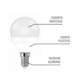 BOMBILLA LED ESFERICA E14 5W CALIDA MATEL