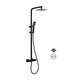 CONJUNTO DUCHA TERMOSTÁTICA CUADRADO NEGRO IMEX