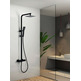 CONJUNTO DUCHA TERMOSTÁTICA CUADRADO NEGRO IMEX