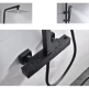 CONJUNTO DUCHA TERMOSTÁTICA CUADRADO NEGRO IMEX
