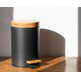 PAPELERA 3L NEGRO/BAMBÚ