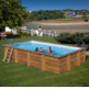 GRE EVORA PISCINA RECTANGULAR DE MADERA 620 X 420 X ↕133 CM  790206