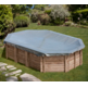 GRE CUBIERTA INVIERNO PARA PISCINA DE MADERA VERMELA OVALADA 712X512CM 621103