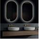 LEDIMEX TOKYO ESPEJO OVALADO GOLD RETROILUMINADO 50X90