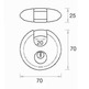 CANDADO CIRCULAR CARCASA ACERO ø 70 mm FAC