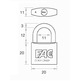 CANDADO LATON ARCO NORMAL 20mm FAC