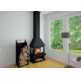 HUESCA CHIMENEA CON 3 CRISTALES Y LEÑERO 13 KW BRONPI