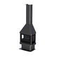 LISBOA 3 CRISTALES VISION CHIMENEA CON LEÑERO Y TURBINA 13KW BRONPI