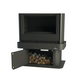 LISBOA 3 CRISTALES VISION CHIMENEA CON LEÑERO Y TURBINA 13KW BRONPI